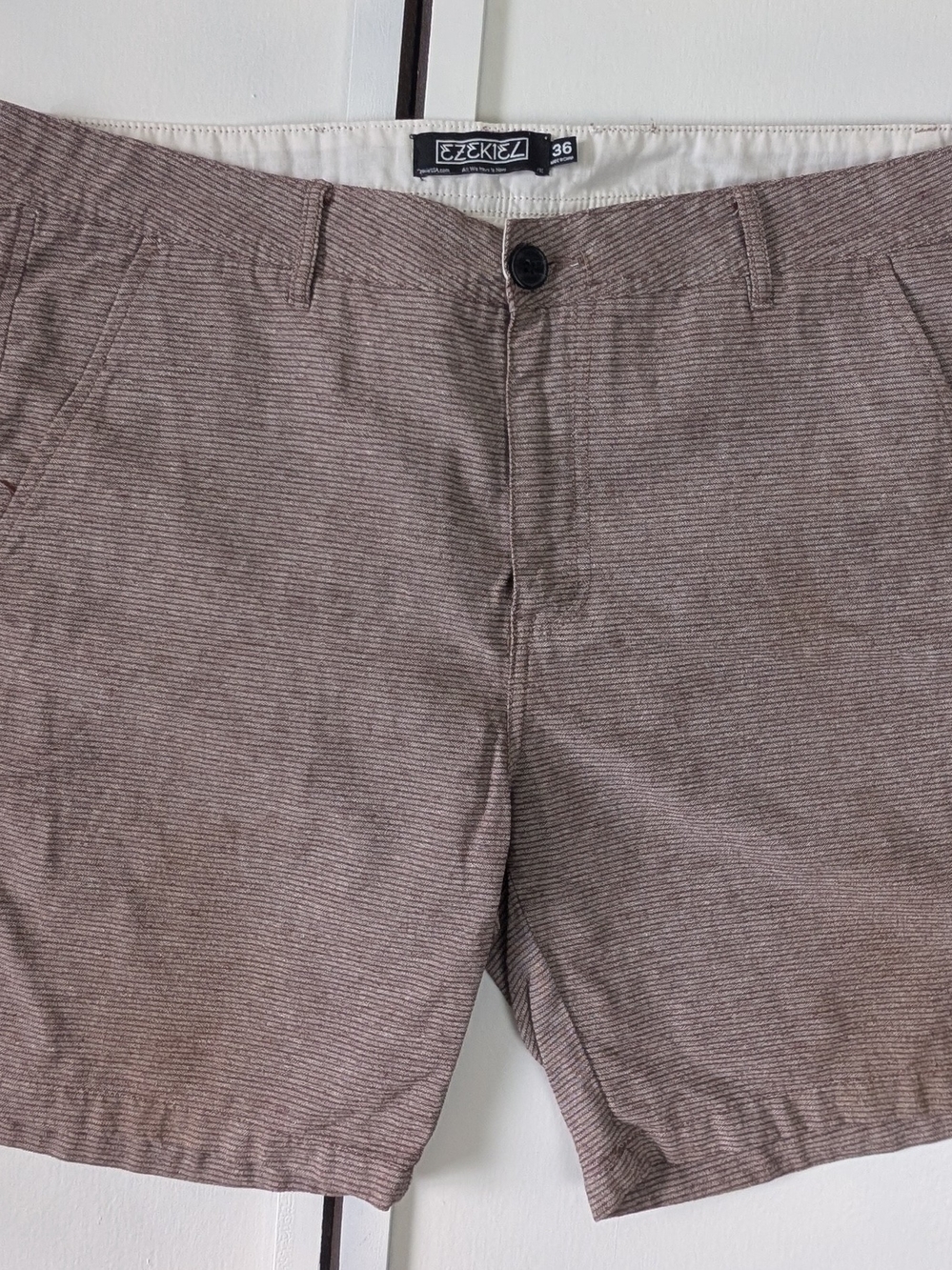 Ezekiel Men's Maroon Micro-Striped Chinos